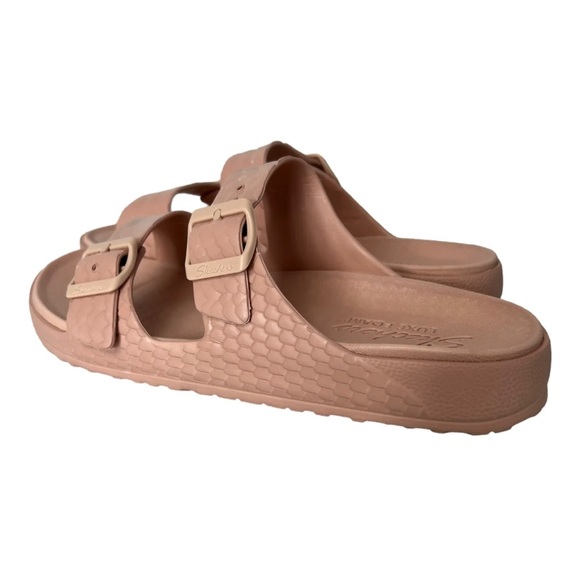 Skechers Luxe Foam Sandals Sliders Womens Size UK 8 Dusky Pink Buckle Fastening - Picture 5 of 12